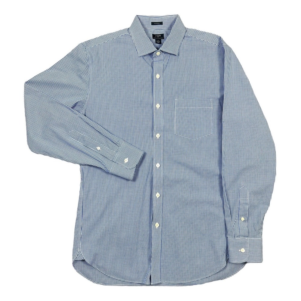 J.Crew Men's Medium 15-15.5 Blue Button-Up Long Sleeve Shirt